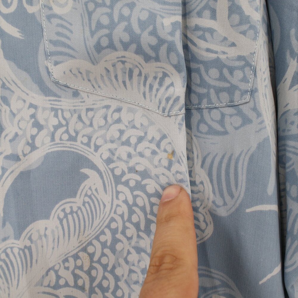 Tommy Bahama Hawaiian Shirt Mens 2XL Silk fish shrimp seafood print loop collar - Picture 4 of 16